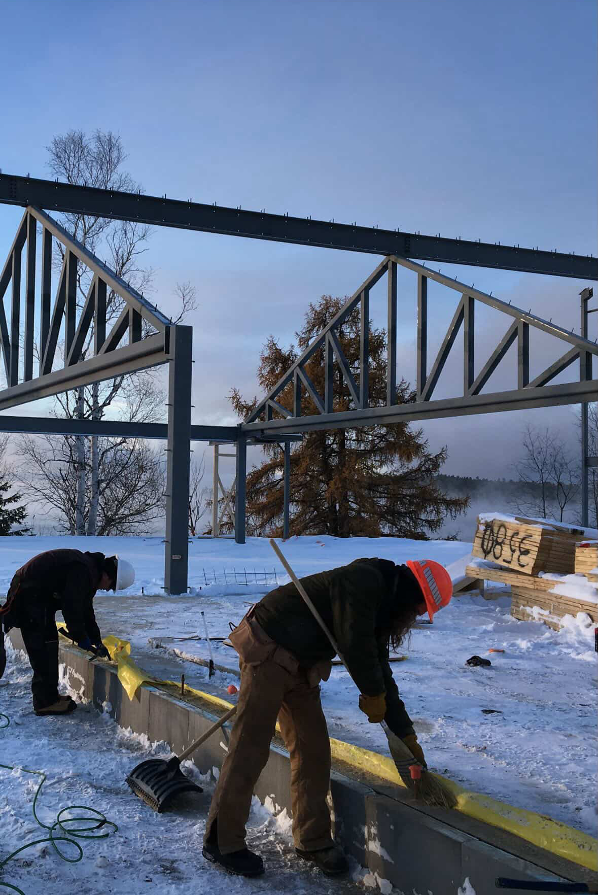 Commercial framing and structural improvement project on site